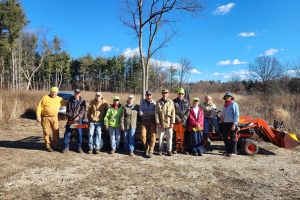 Group of people after a forest workday