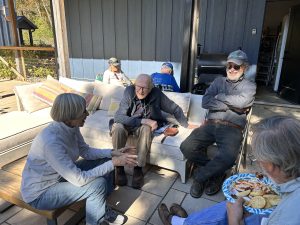 A group of people on a patio