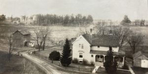 Black and white farm photo