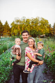 Elaina Fales with her husband and 2 young children.