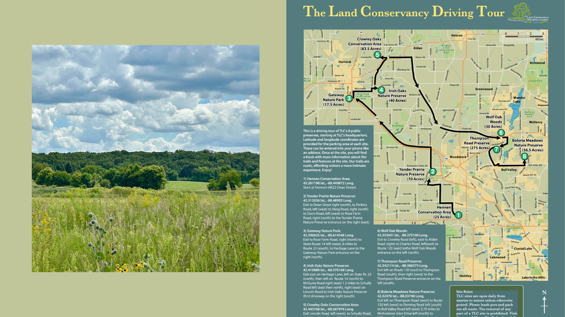 A map of TLC preserves in McHenry County.
