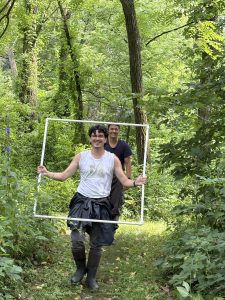 Two interns in the woods