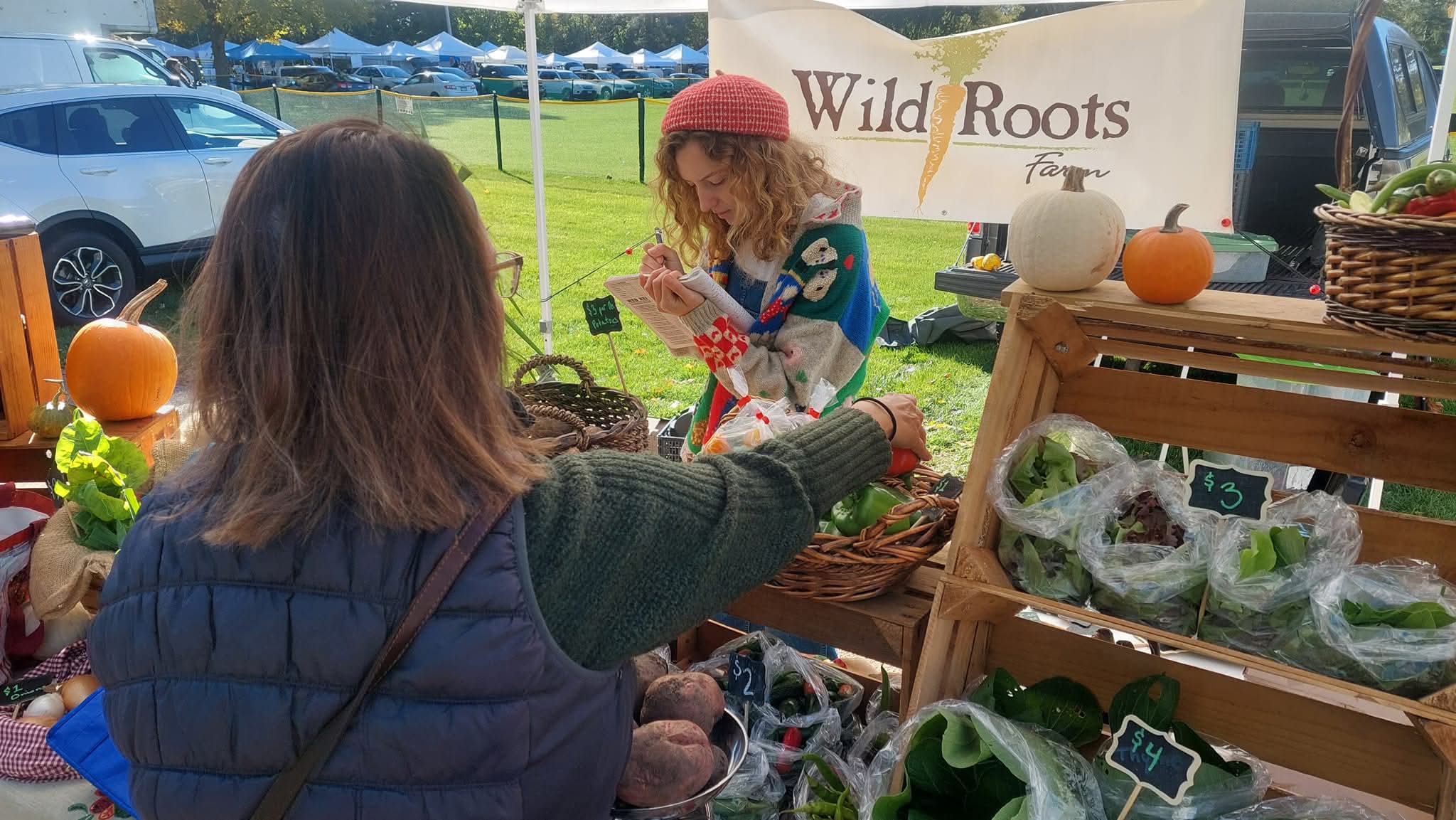 Anna Evans at the farmers market